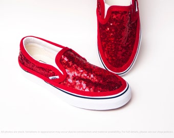 red glitter vans