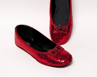 red glitter ballet slippers