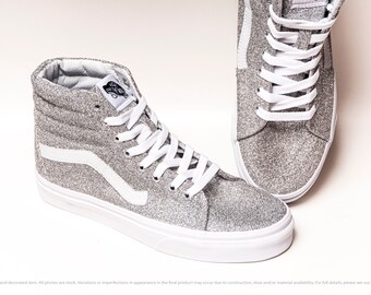 silver glitter vans high top