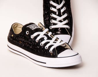 black sequin high top converse