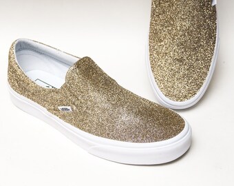 gold sparkly vans