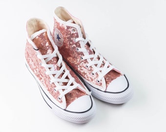 rose gold sequin converse