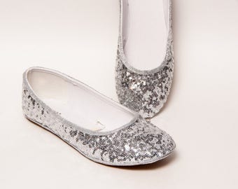 sequin flats womens