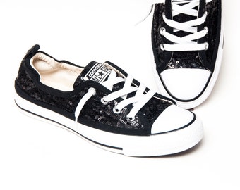 black sequin converse