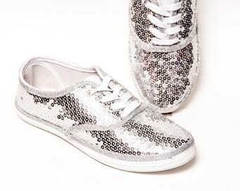 sequin tennis shoes womens