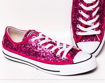 black and hot pink converse