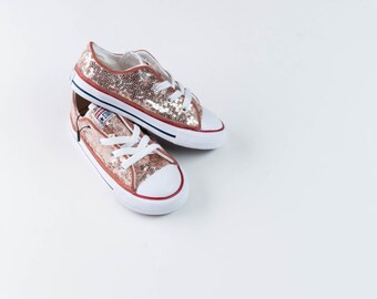 rose gold infant converse