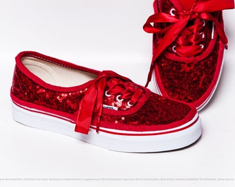 red sequin vans