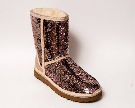 Champagne Sequin Ugg Classic Boots 