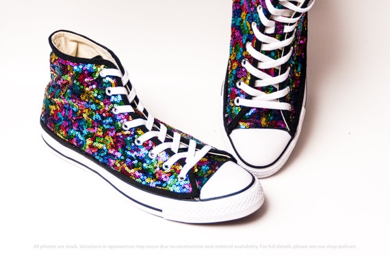 multicolor sequin shoes