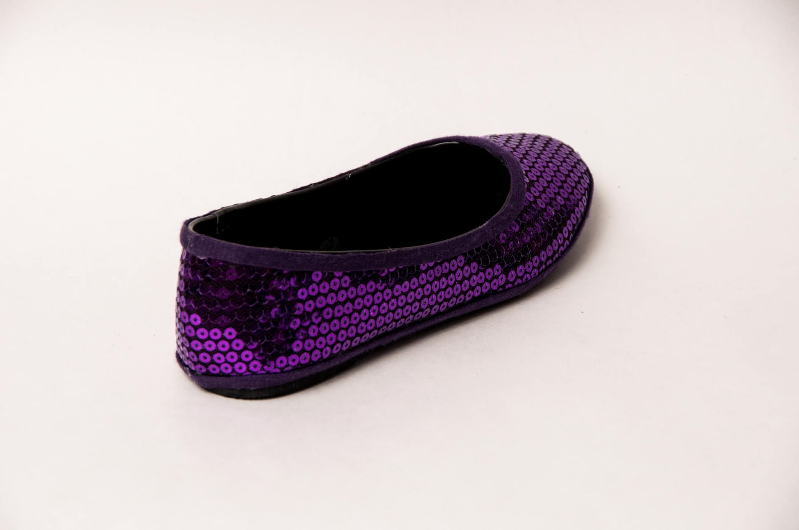 sequin - plum purple slipper ballet flats shoes by princess pumps