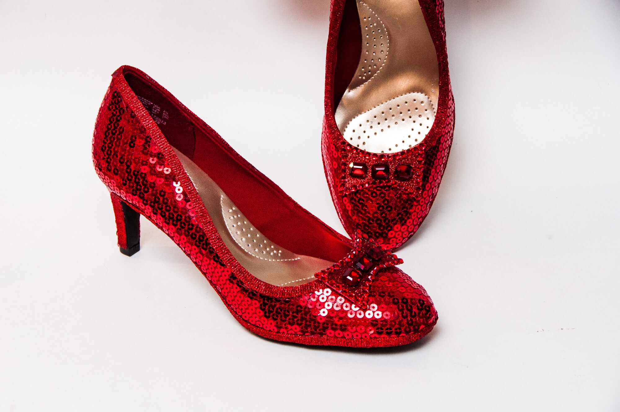 Sequin Red 3 Inch High Heels Shoes by Princess Pumps with Etsy