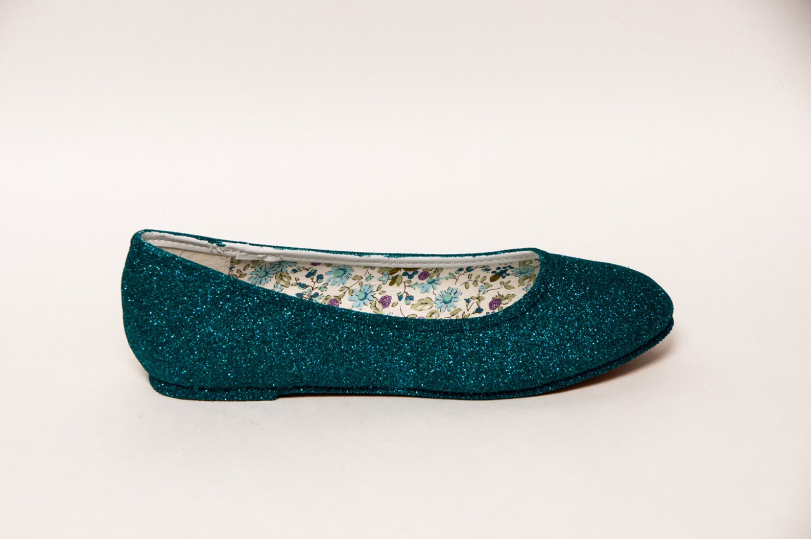 peacock glitter ballet flats