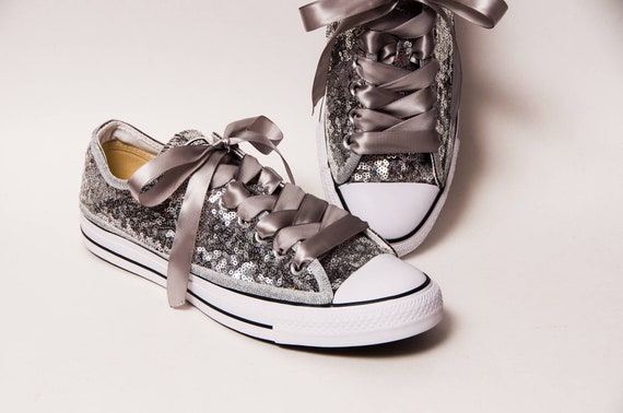 silver sequin sneakers
