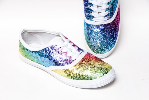 rainbow sequin sneakers