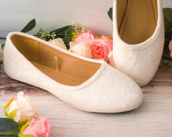 Wedding Shoes! Ivory White Sequin Ballet Flats, Custom Shoes, Bridal Shoes, Bride, Bridesmaid, Reception Shoes