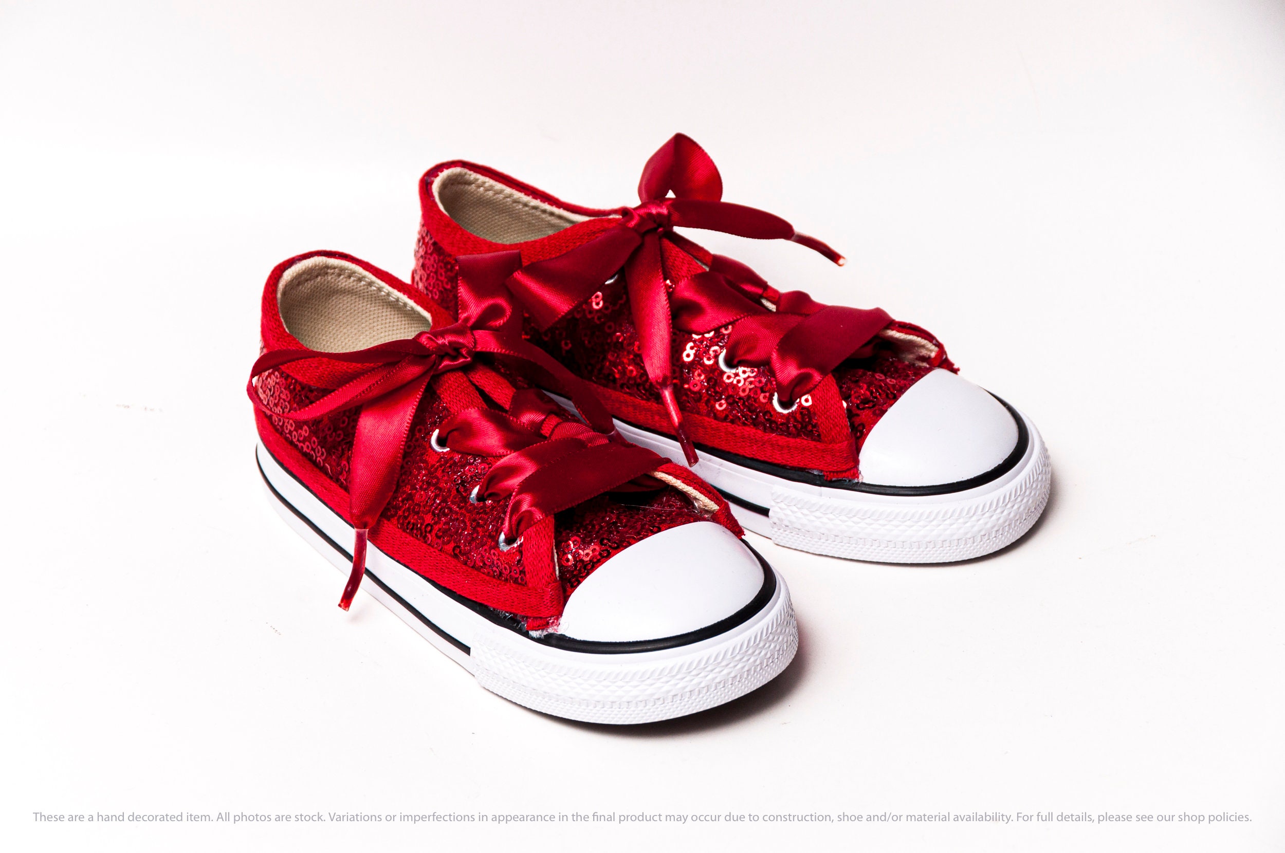 Children's Red Starlight Sequin Converse® Sneakers Etsy