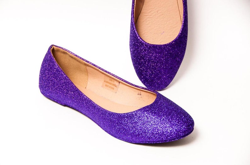Purple Glitter Ballet Flats With Lavender option Etsy