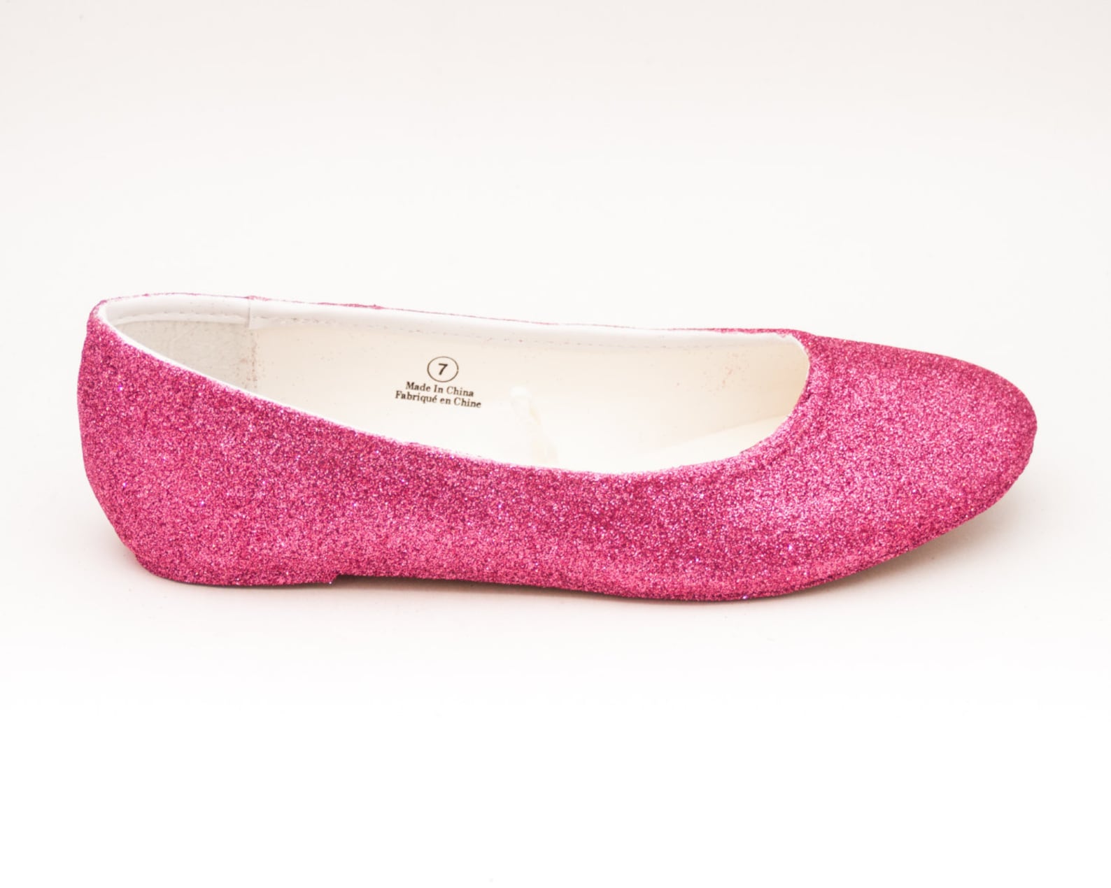 rose pink glitter ballet flats