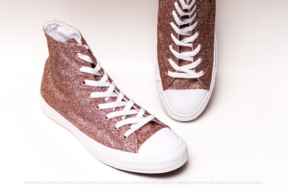 rose gold glitter converse