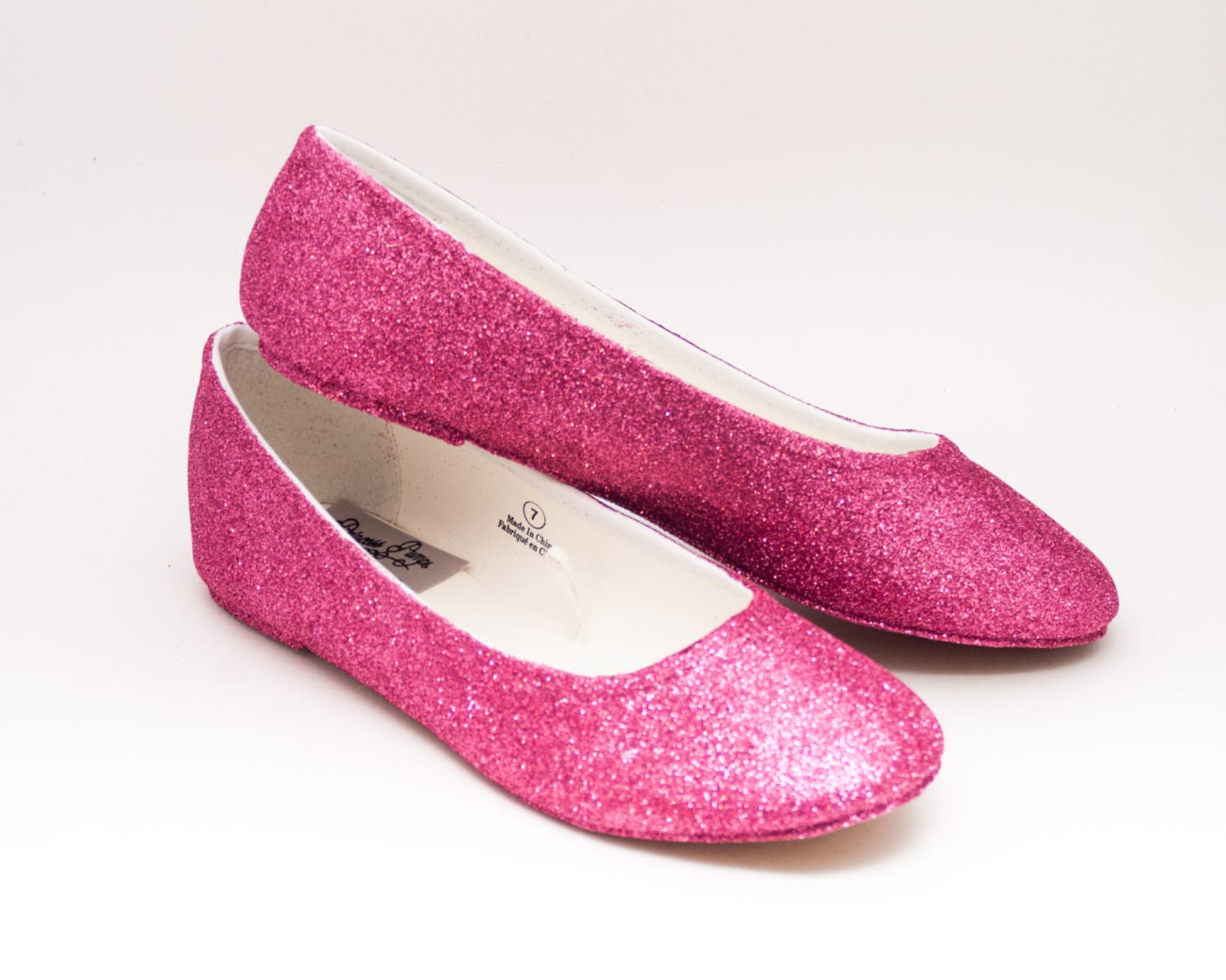 rose pink glitter ballet flats