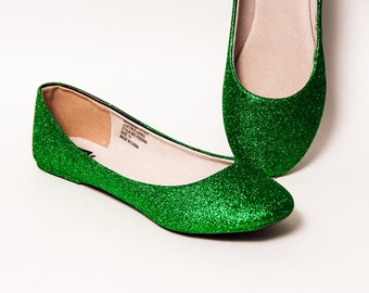 Green flat pumps Clearance