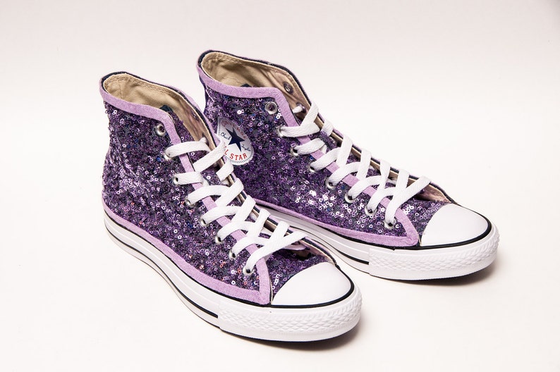 Lavender Sequin Converse® High Top Sneakers | Etsy