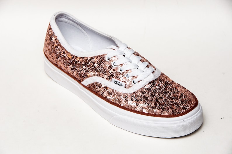 rose gold sparkle vans