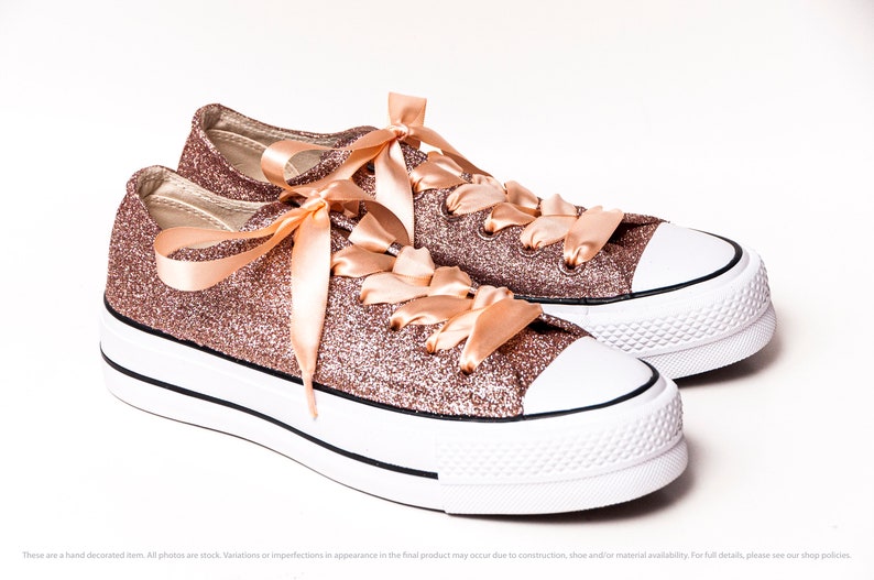 rose gold low top converse