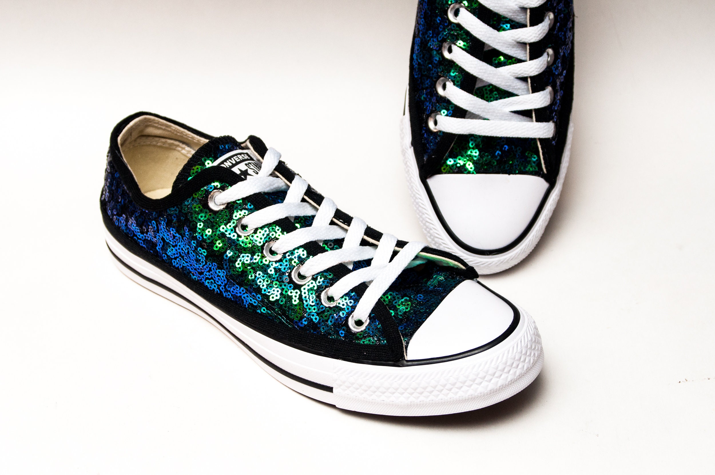 sequin converse low tops