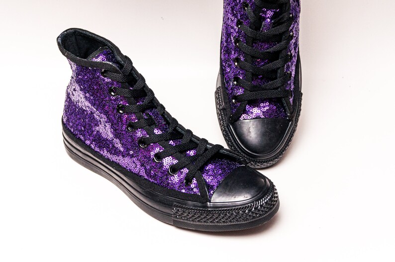 purple sequin converse