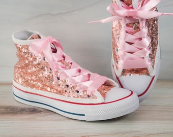 gold sequin sneakers