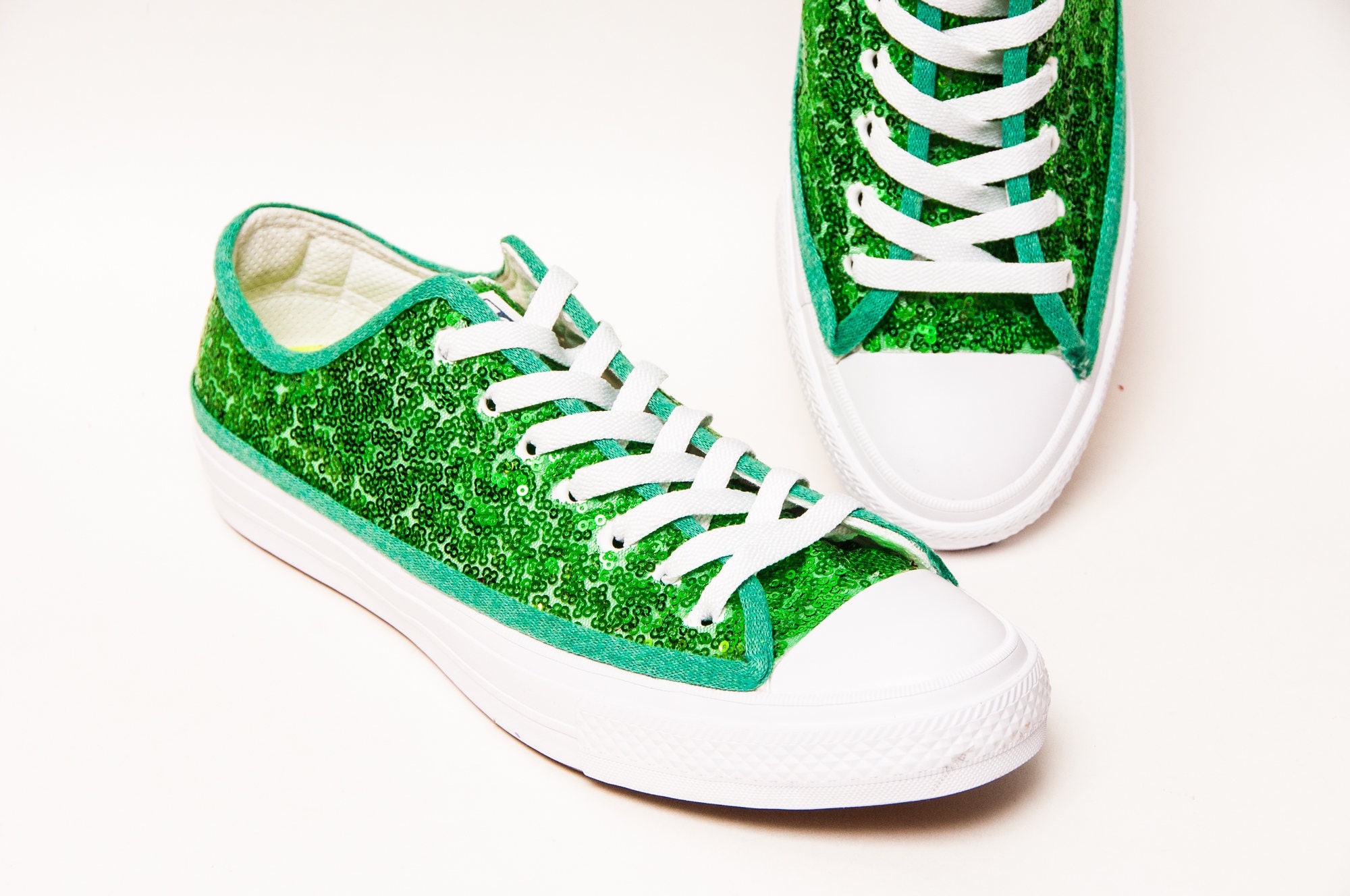 neon green canvas shoes