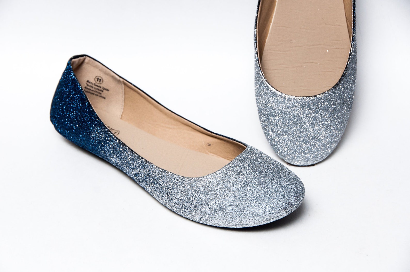 ombre glitter ballet flats