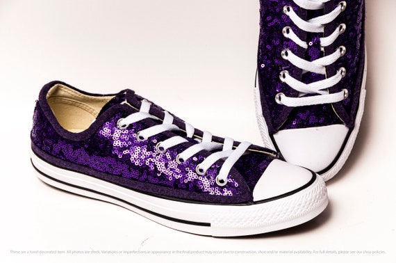 purple sequin shoes