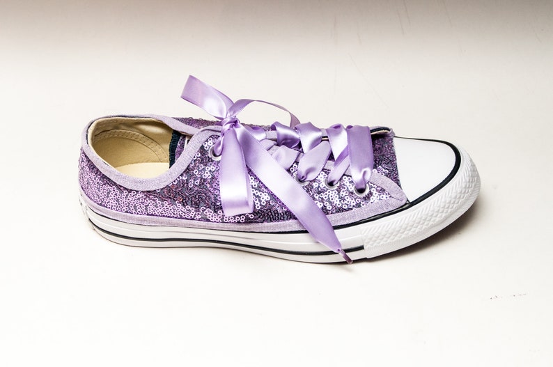 Lavender Purple Starlight Sequin Converse Low Top Sneakers | Etsy