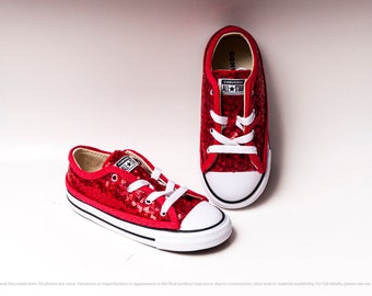 red sparkle converse