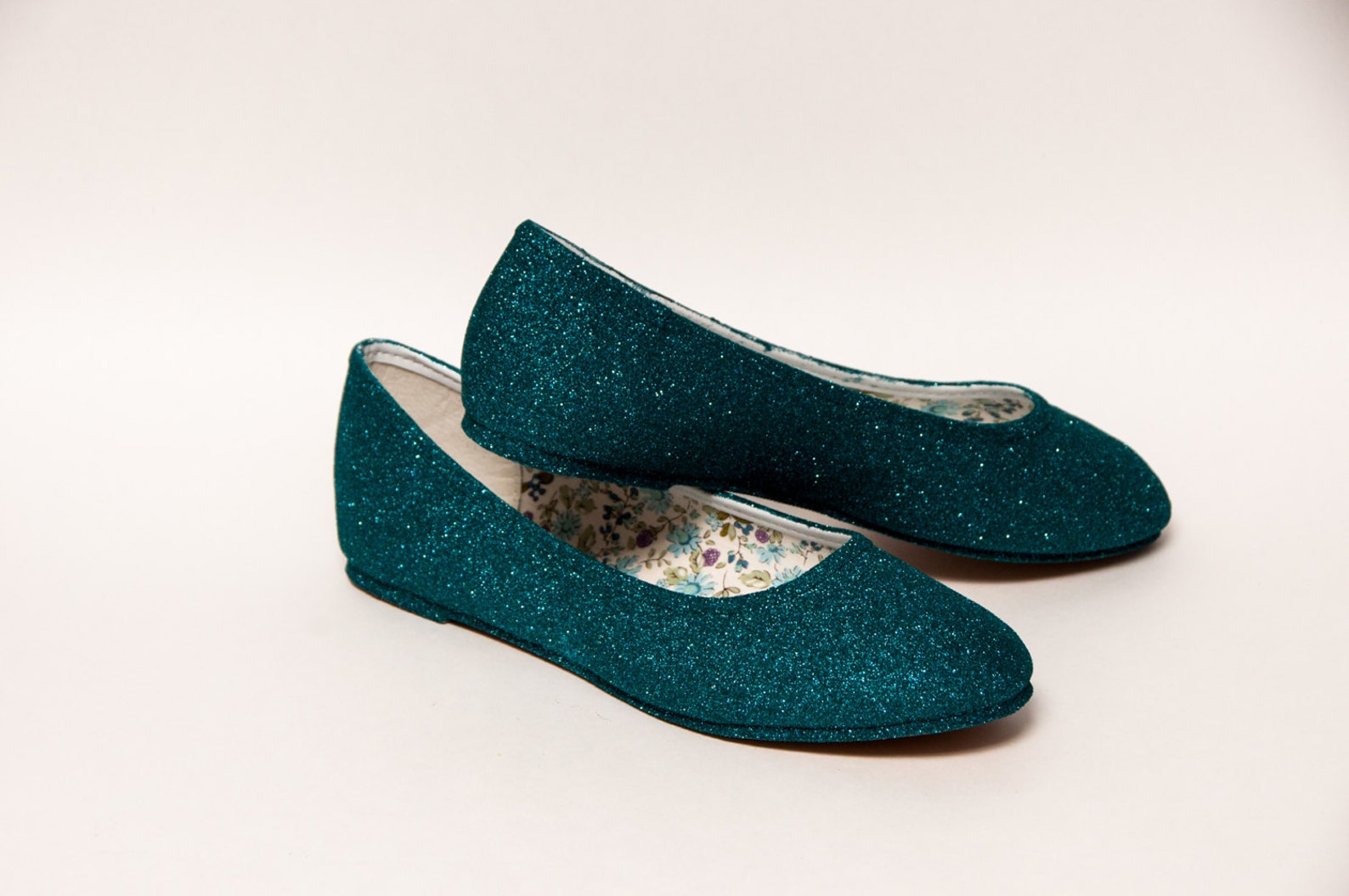 peacock glitter ballet flats