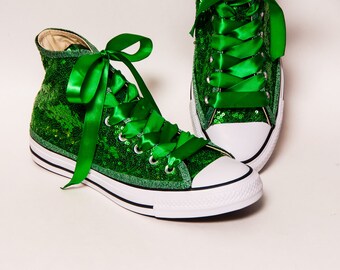 green sparkle converse