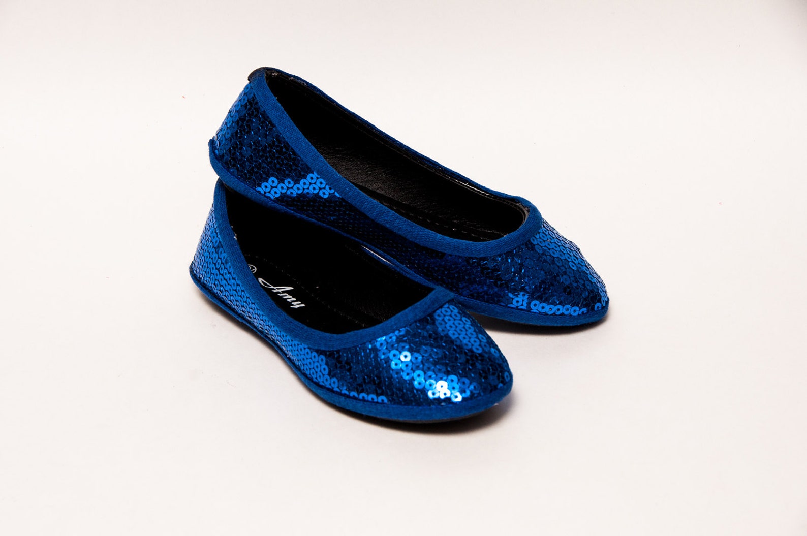youth - sequin - sapphire blue ballet flat dress shoes youth - sequin - sapphire blue ballet flat dress shoes