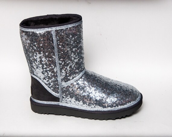 sequin uggs silver