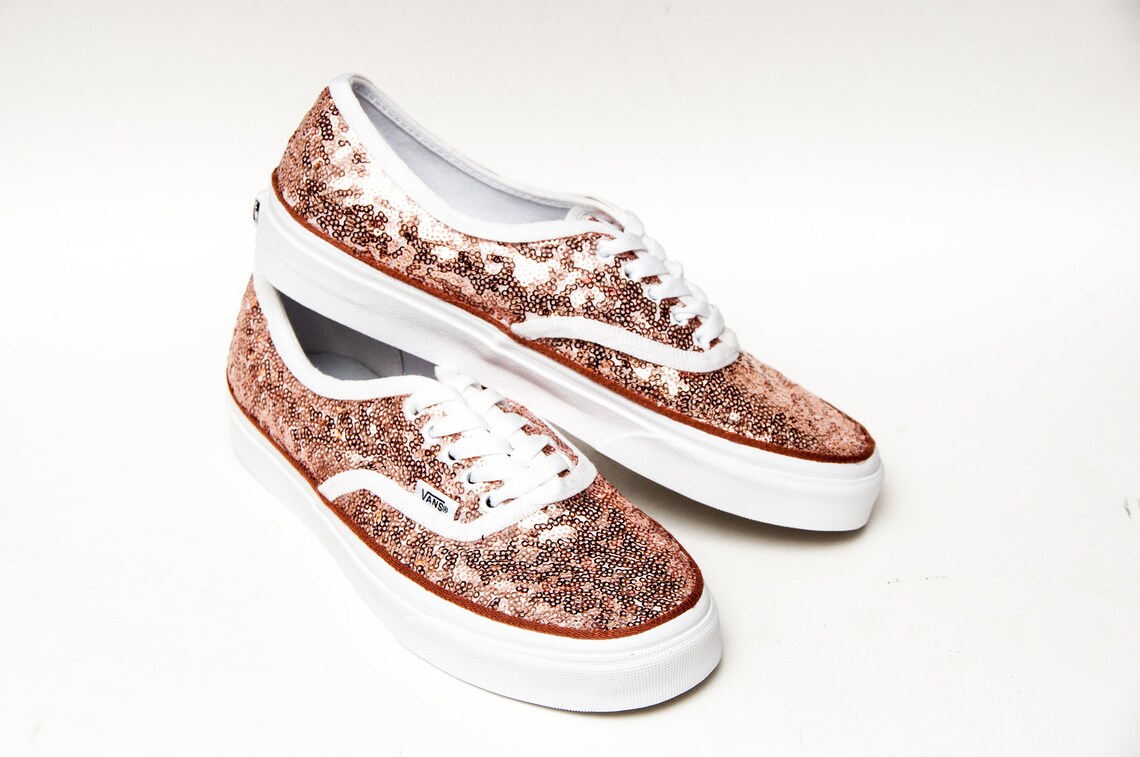 rose gold sparkle vans