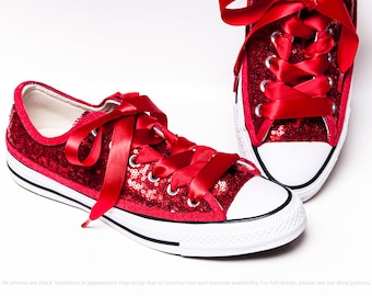 red sparkly converse