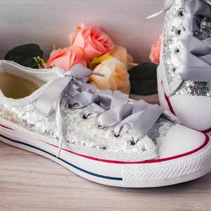Sequin white converse deals