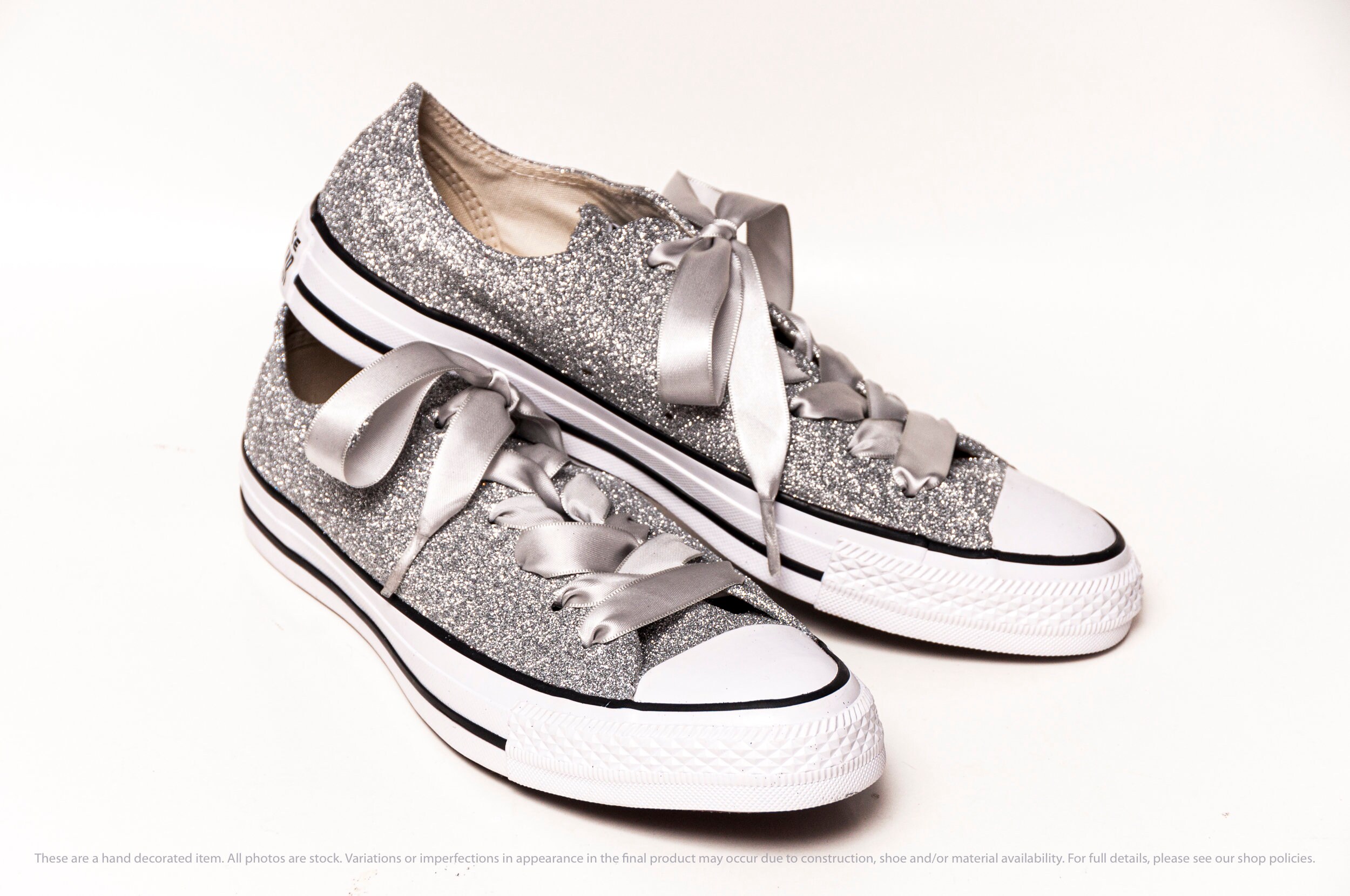 silver sparkly converse