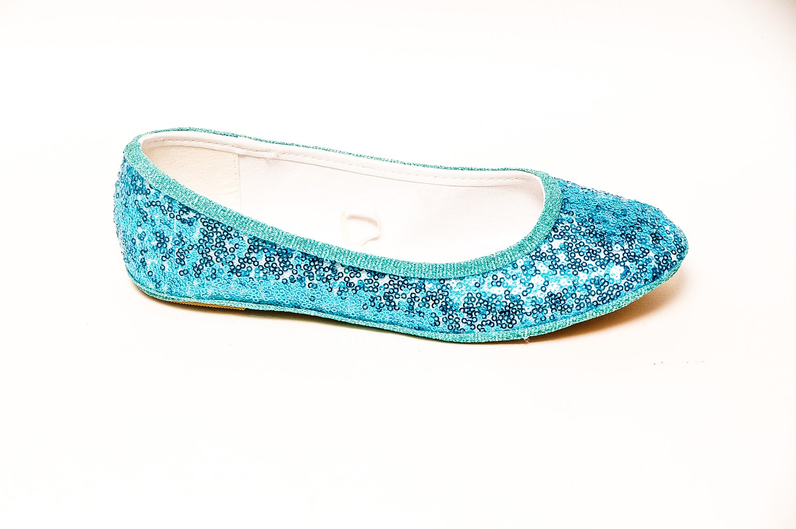 tiny sequin - starlight malibu blue ballet slipper flats shoes