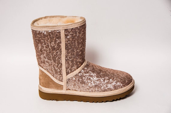 Champagne Gold Sequin Ugg Classic Boots 