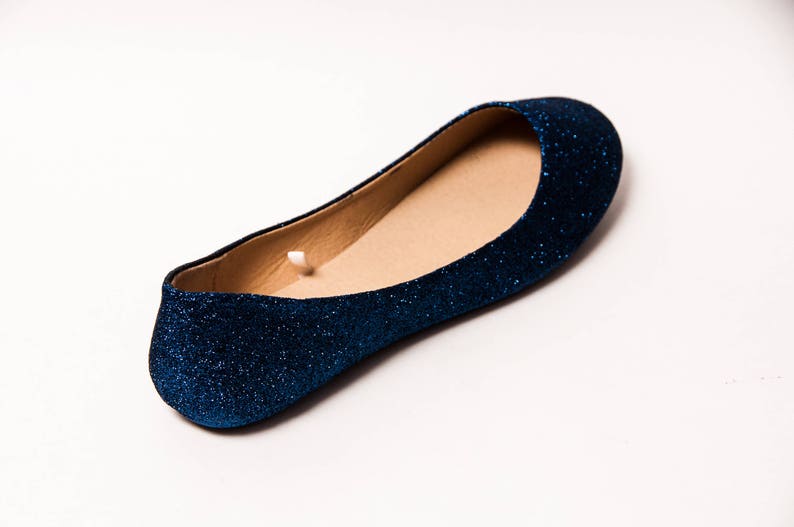 navy sparkle flats