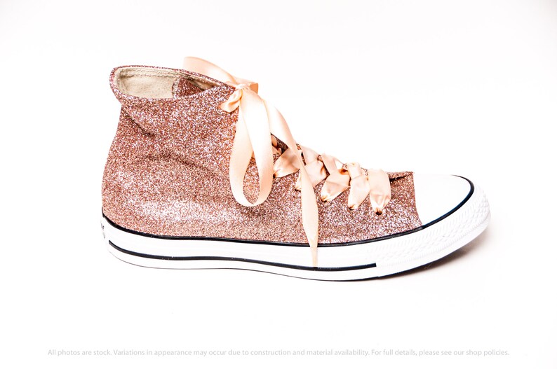 rose gold glitter converse