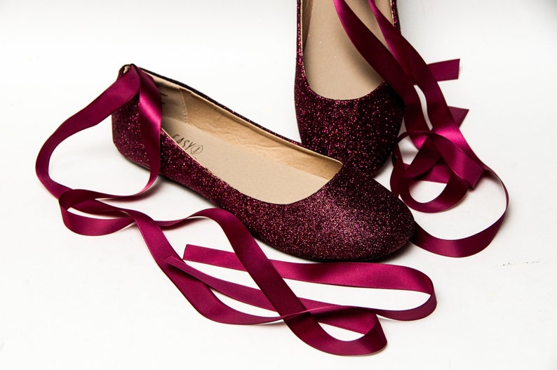 burgundy ballerina flats